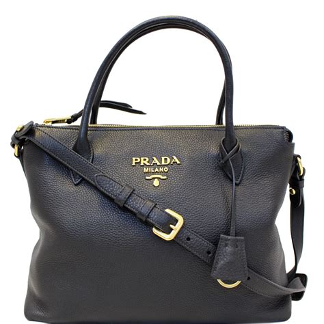 prada black leather shoulder bag